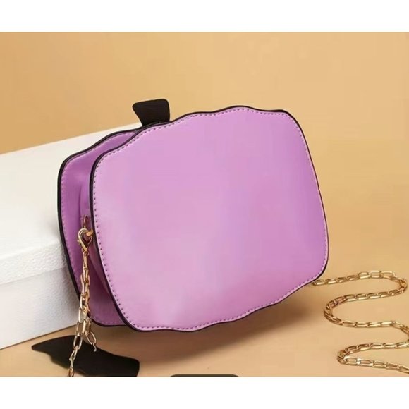 Halloween Pumpkin Crossbody Bag - Purple and Black - Picture 3 of 4